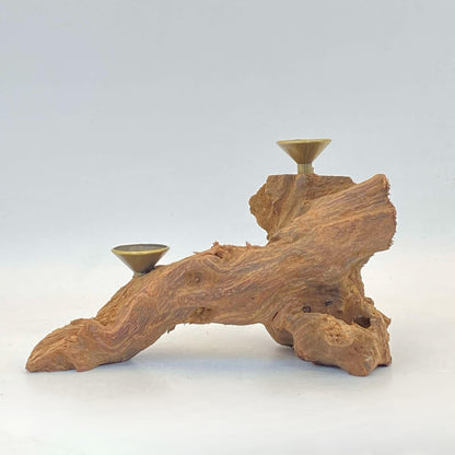 Natural Wood Double Sphere Stand #2