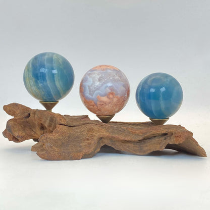 Natural Wood Triple Sphere Stand #5