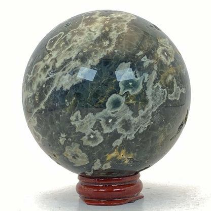 Ocean Jasper Sphere #3 - Druzy Orbicular