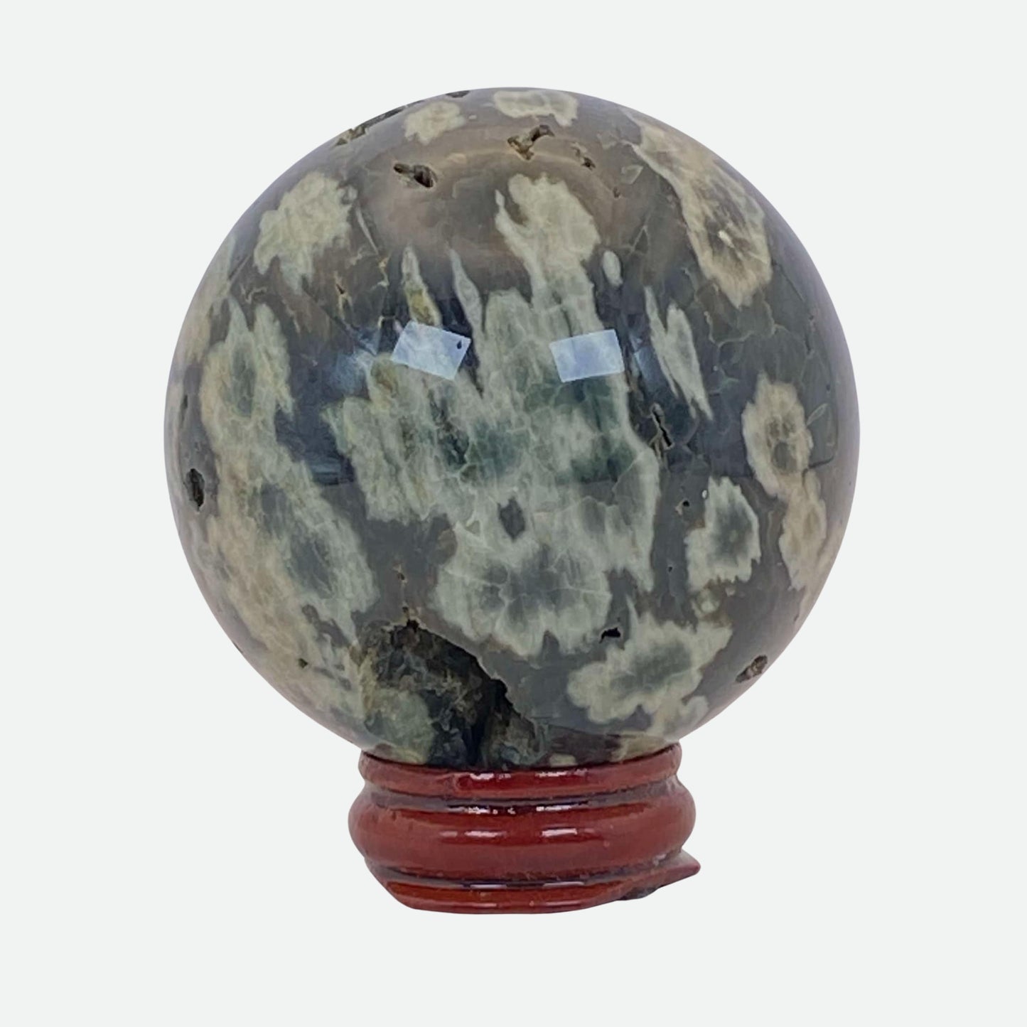 Ocean Jasper Sphere #2 - Druzy Orbicular