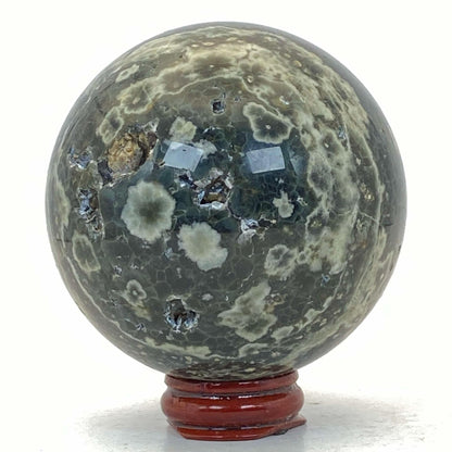 Ocean Jasper Sphere #3 - Druzy Orbicular