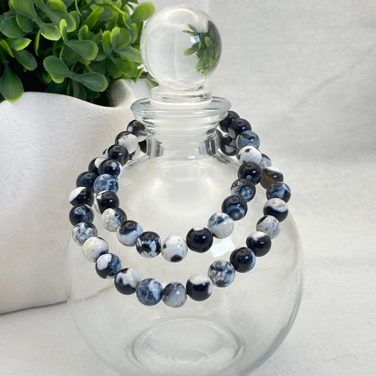 8mm Orca Agate Stretch Bracelet - Standard & Relaxed-Fit!