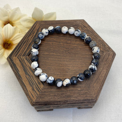 8mm Orca Agate Stretch Bracelet - Standard & Relaxed-Fit!