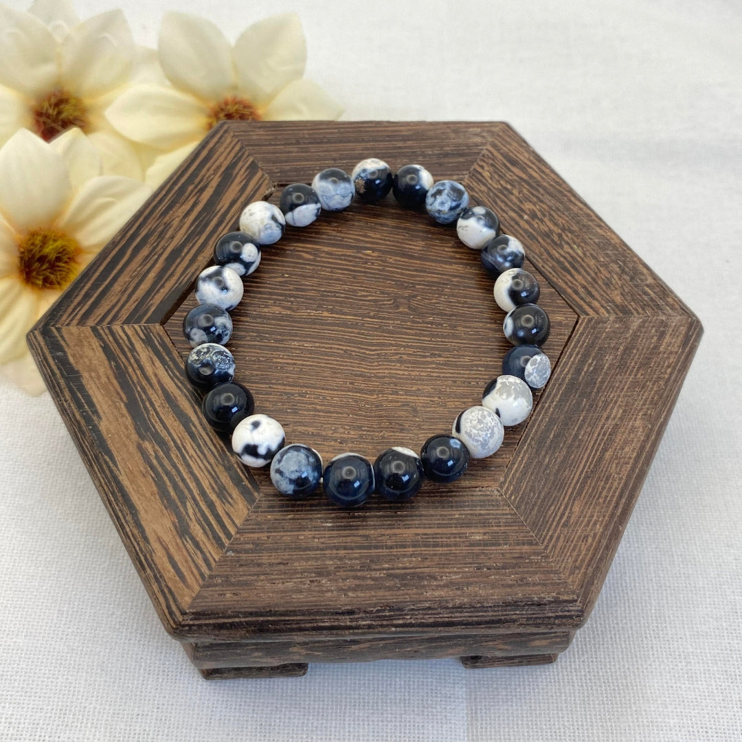 8mm Orca Agate Stretch Bracelet - Standard & Relaxed-Fit!