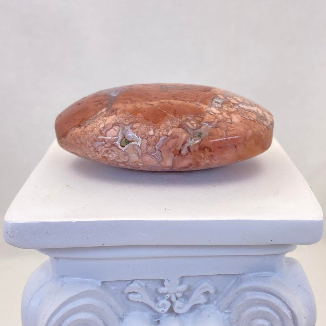 Pink Agate Pillow Palm Stone #1