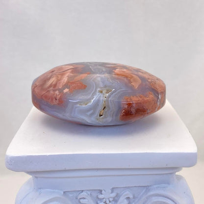 Pink Agate Pillow Palm Stone #3