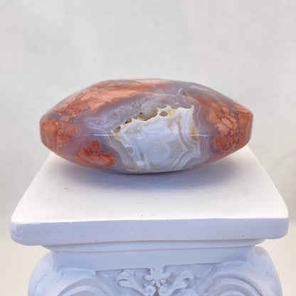 Pink Agate Pillow Palm Stone #4