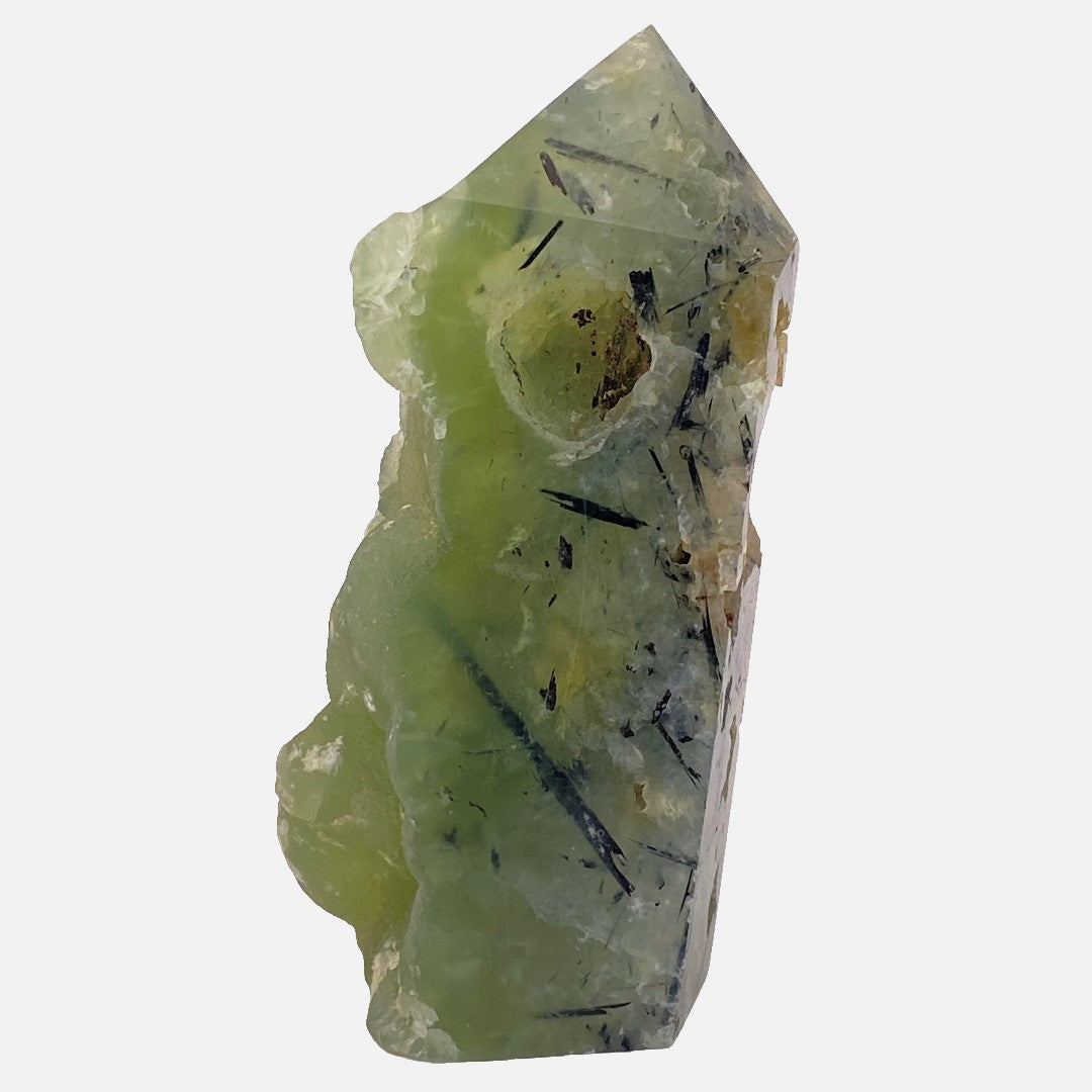 Prehnite Single Rough-Side Tower #1