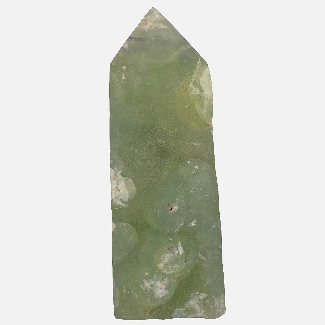 Prehnite Single Rough-Side Tower #1