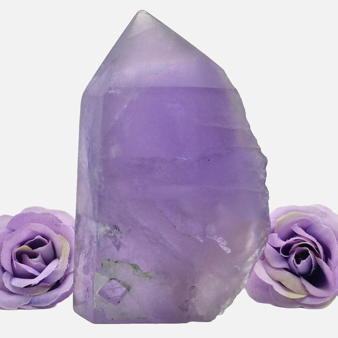 Purple Fluorite Single Rough-Side Tower #1 - Short