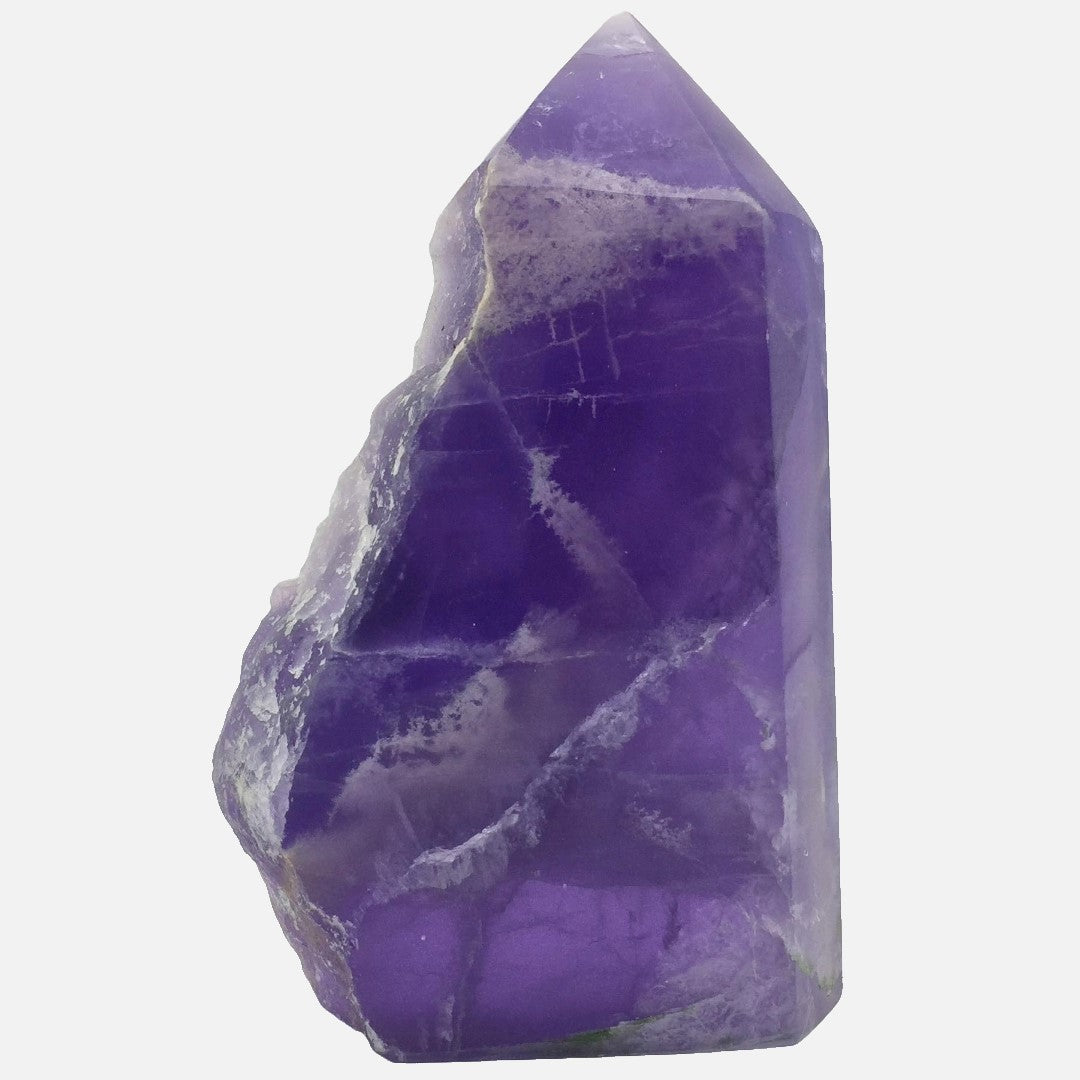 Purple Fluorite Single Rough-Side Tower #2