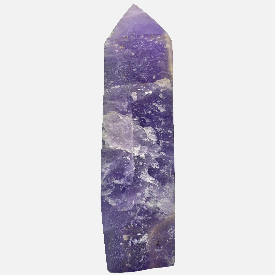 Purple Fluorite Single Rough-Side Tower #2