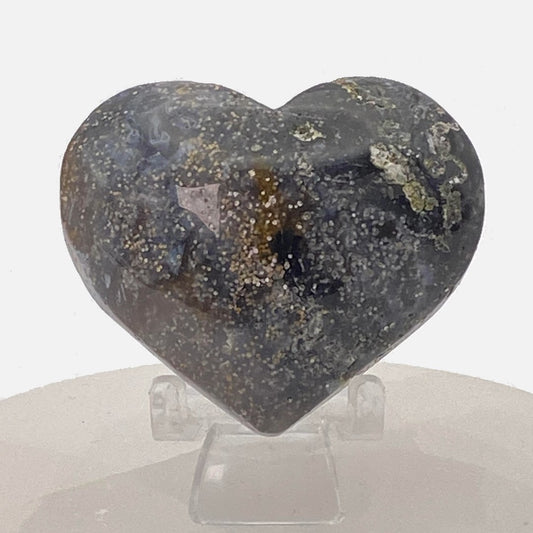 Pyrite Flower Agate Heart #1