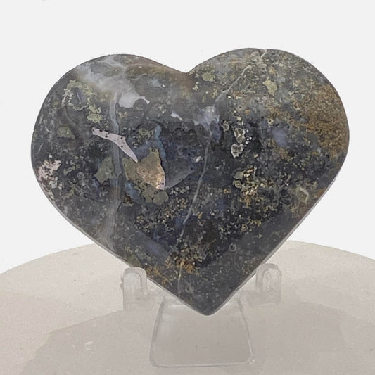 Pyrite Flower Agate Heart #2