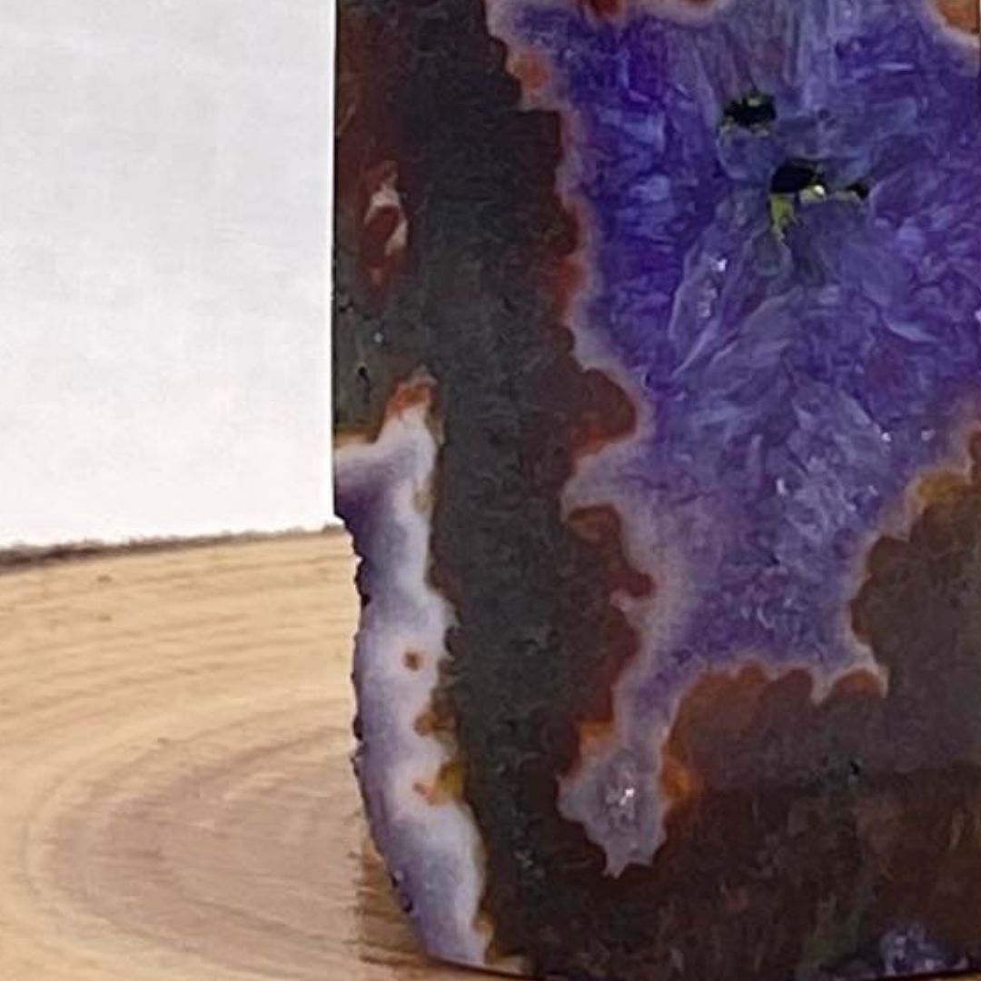 Deep Red Moss Agate with Amethyst Point