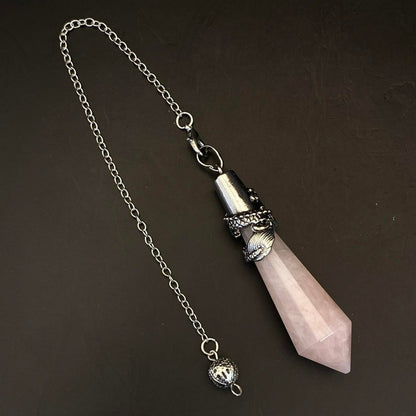 Rose Quartz Dragon Pendulum #1 - Large