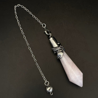 Rose Quartz Dragon Pendulum #2 - Large