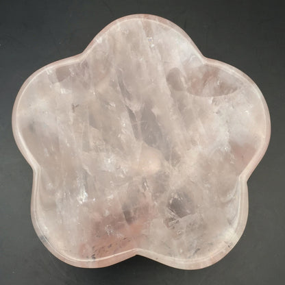 Rose Quartz Flower Trinket Bowl