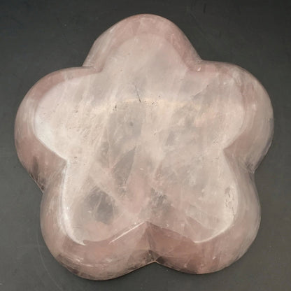 Rose Quartz Flower Trinket Bowl