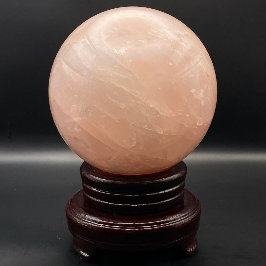 Large Rose Quartz Sphere #4 with FREE Stand!