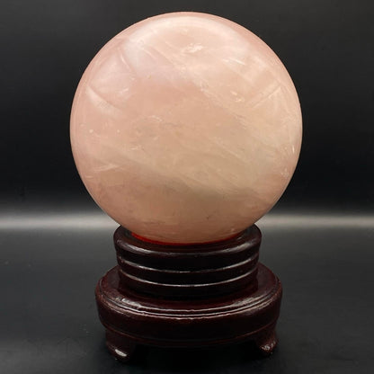 Large Rose Quartz Sphere #4 with FREE Stand!