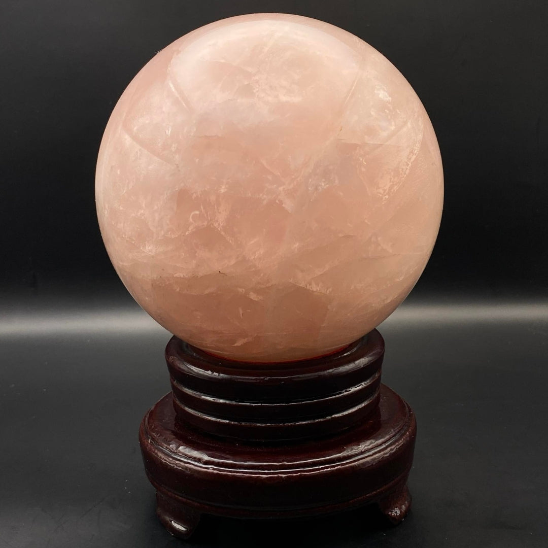 Large Rose Quartz Sphere #4 with FREE Stand!