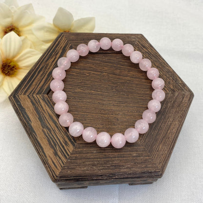 8mm Rose Quartz Stretch Bracelet - Standard & Relaxed-Fit!