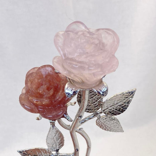 Crystal Roses - Rose Quartz & Strawberry Quartz