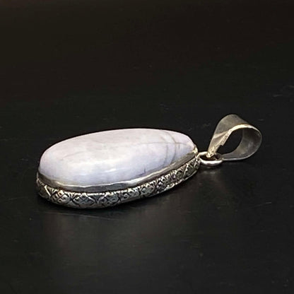 .925 Sterling Silver Scolecite Teardrop Pendant