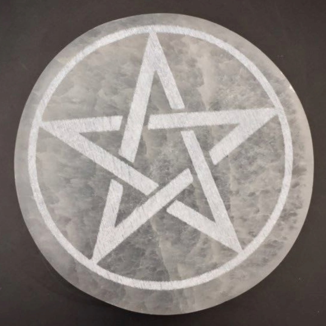 Selenite Pentagram Charging Plate