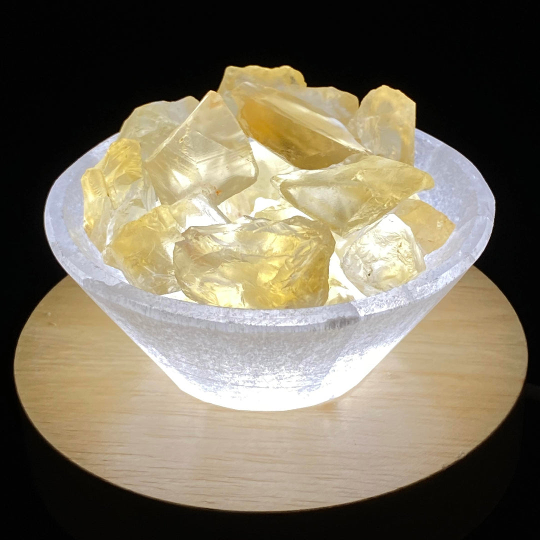 Selenite Small Bowl Set - High-Grade Citrine