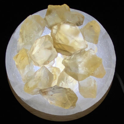 Selenite Small Bowl Set - High-Grade Citrine