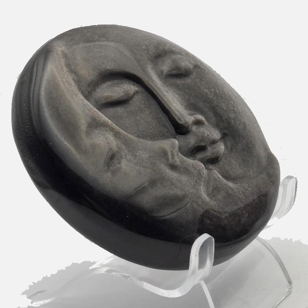 Silver Sheen Obsidian Sun/Moon Face