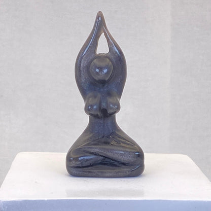 Silver Sheen Obsidian Yoga Goddess