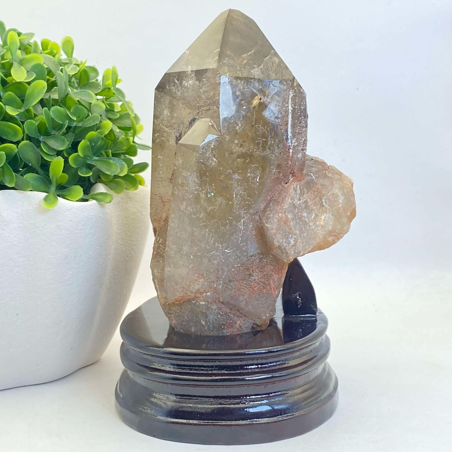 Natural Smokey Quartz Cluster #10 - FREE Custom Stand!