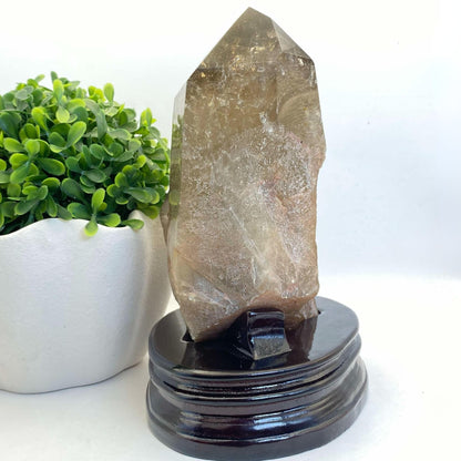 Natural Smokey Quartz Cluster #11 - FREE Custom Stand!