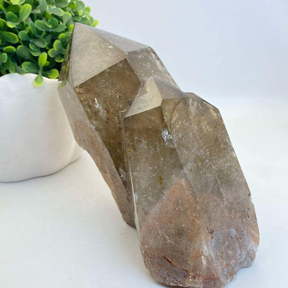 Natural Smokey Quartz Cluster #11 - FREE Custom Stand!