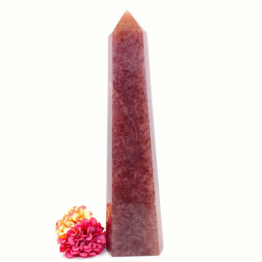 Strawberry Quartz Tower #1 - 23cm