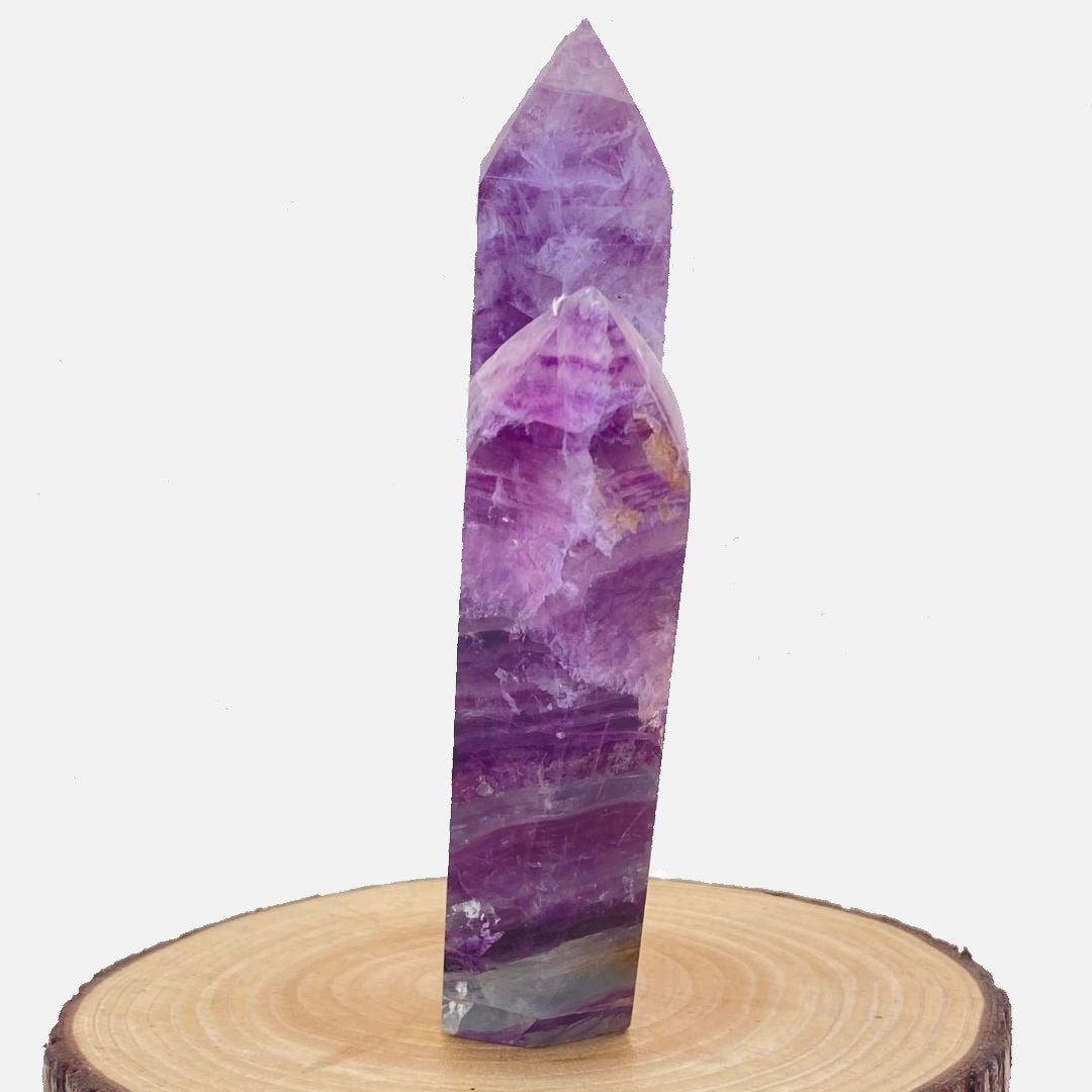 HUGE Watermelon Fluorite Quadruple-Point Tower