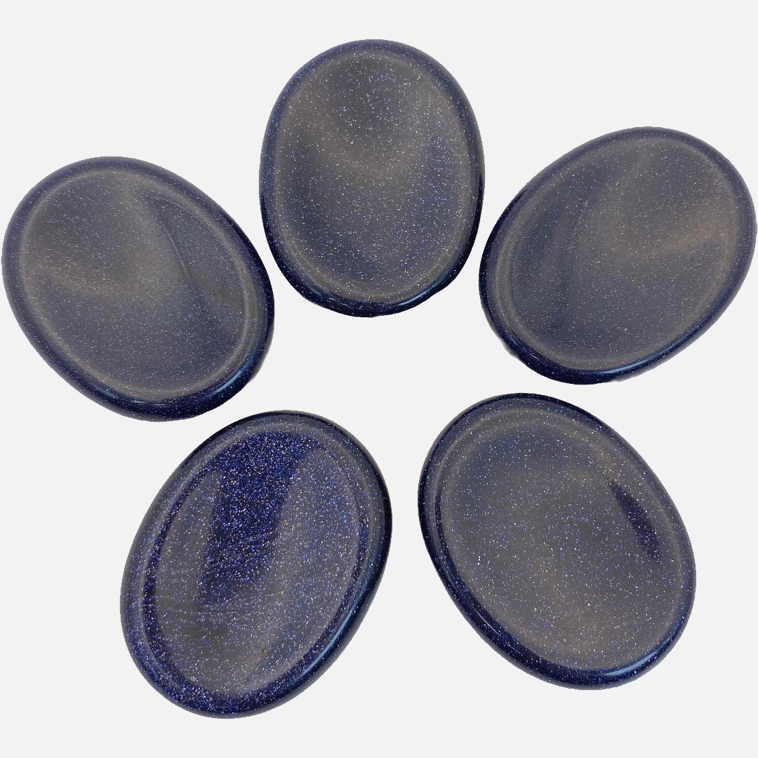 Blue Goldstone Worry Stone